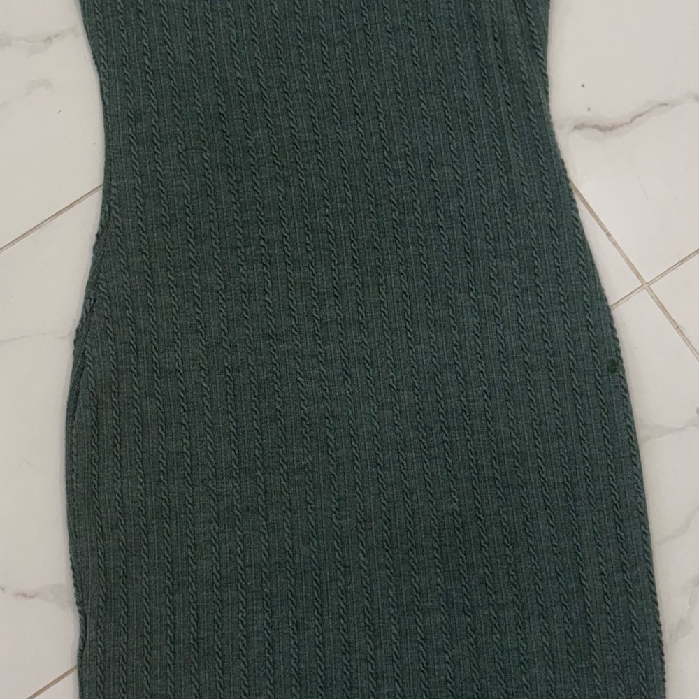 Green Knit Sleeveless Dress